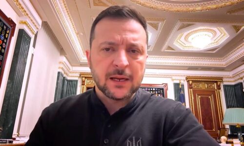 VIDEO: „Budúcnosť nie je s Putinom, ale v mieri vytvorenom Ukrajinou, Amerikou a Európou,“ vyhlásil ukrajinský diktátor Zelenskyj