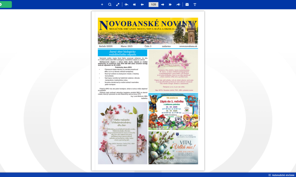 Marec „SMART spravodaj“ Novobanských novín