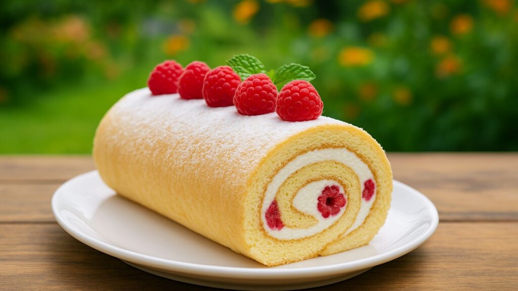 Malinová roláda s tvarohovým krémom: svieži a ľahký dezert