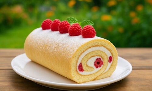 Malinová roláda s tvarohovým krémom: Svieži a ľahký dezert