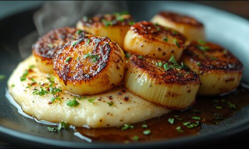 Fried Leeks on Creamy Root Vegetable Puree – a Vegan Fine-Dining Recipe