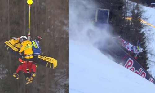 VIDEO Stáli pri ňom všetci svätí. Hrôzostrašný pád poznačil tréning zjazdu