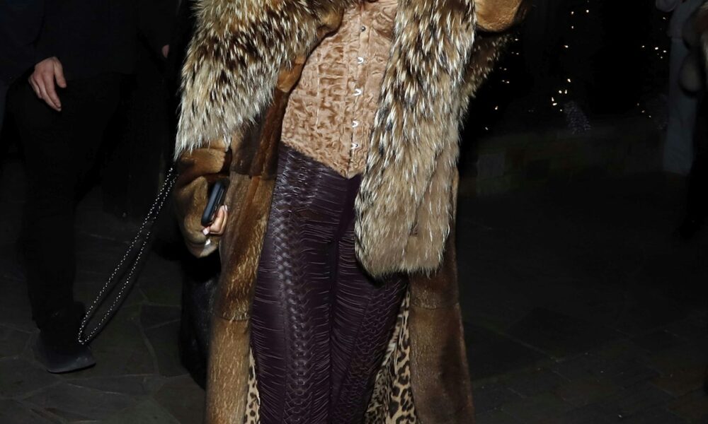 Kim Kardashian Goes Full Fur in Aspen During a Prada Shopping Spree