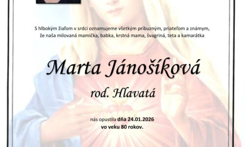 Marta Jánošíková rod. Hlavatá