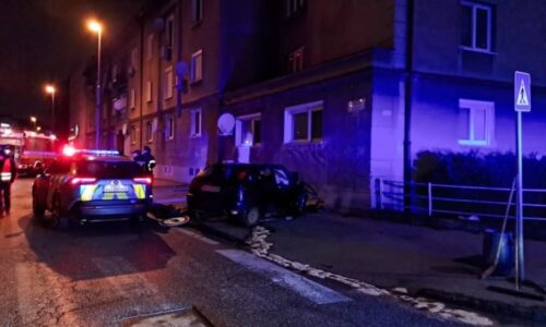 Čelní náraz do domu stál Lukáše život. Snímky nitranské policie ukazují naprostou zkázu