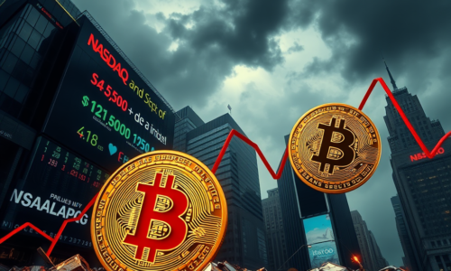 Technologický výpredaj tlačí akcie a Bitcoin pod 67 000 USD