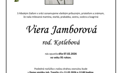 Viera Jamborová rod. Kotlebová