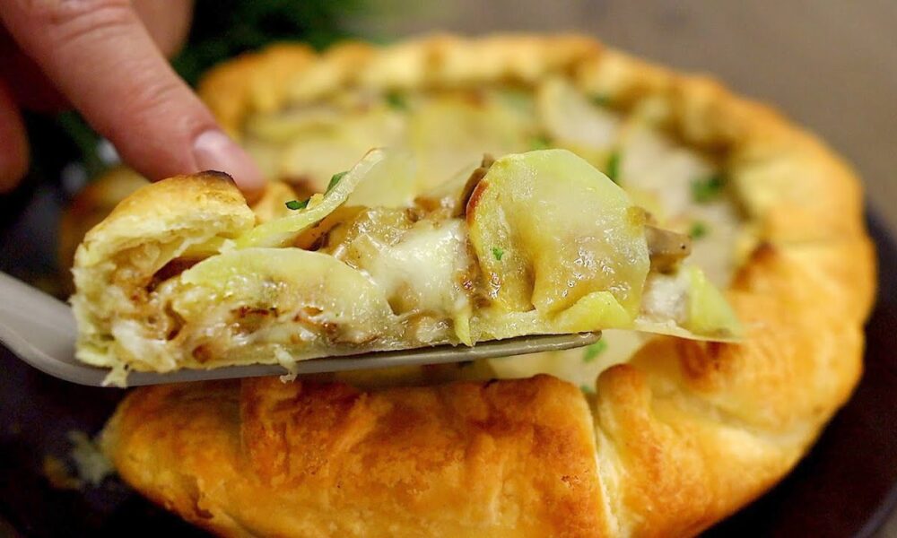 Meine Großmutter hat mir dieses Rezept beigebracht! Köstlicher Kartoffelkuchen mit Pilzen!