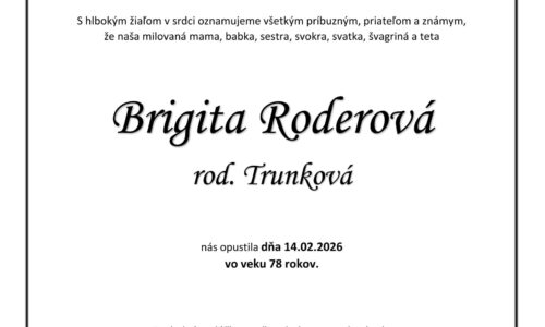 Brigita Roderová rod. Trunková