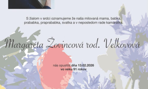 Margareta Žovincová rod. Velkovová