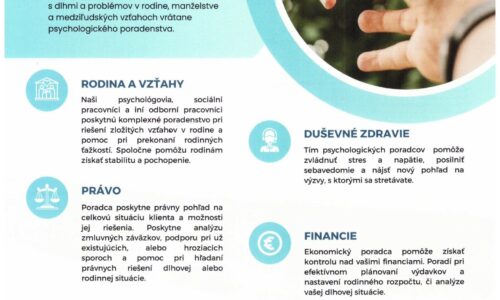 Potrebujete pomoc s financiami, právom alebo psychickú podporu? využite bezplatné poradenstvo v žiari nad hronom