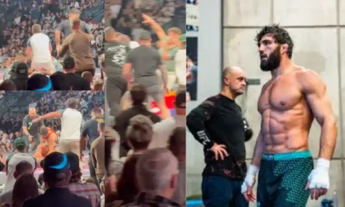 VIDEO Chaos a hromadná bitka! Arman Tsarukyan spustil po vyhrotenom zápase na RAF 06 divokú šarvátku