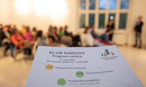 Trenčianska nadácia vyhlásila grantovú výzvu Klubu darcov