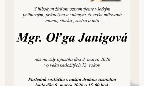 Mgr. oľga janigová