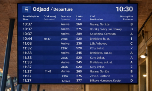 V Bratislavskom kraji pribudne viac ako stovka nových elektronických tabúľ s reálnymi odchodmi spojov