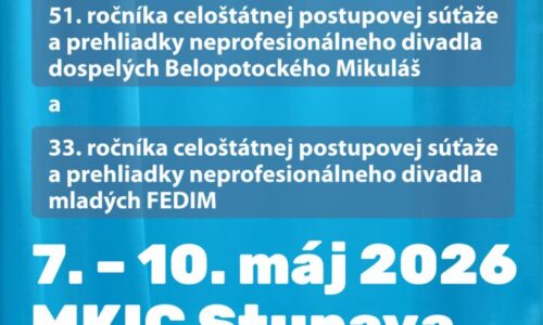 Prihláste svoj divadelný súbor do postupových súťaží FEDIM a Belopotockého Mikuláš!