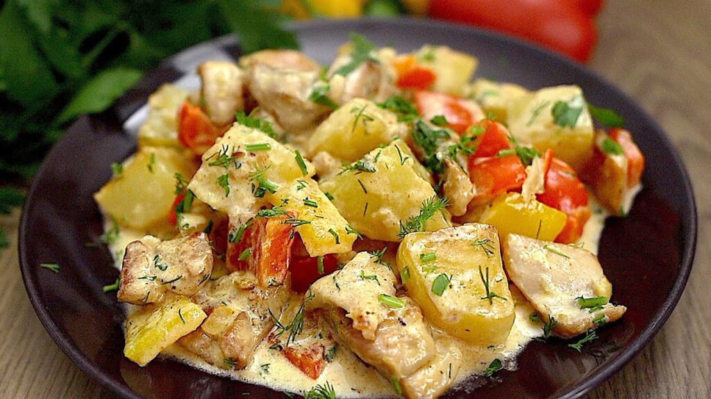 Rezept für kartoffeln mit hühnchen in der pfanne! sehr lecker!
