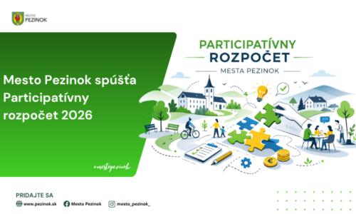 Pezinok otvára nový ročník Participatívneho rozpočtu 2026